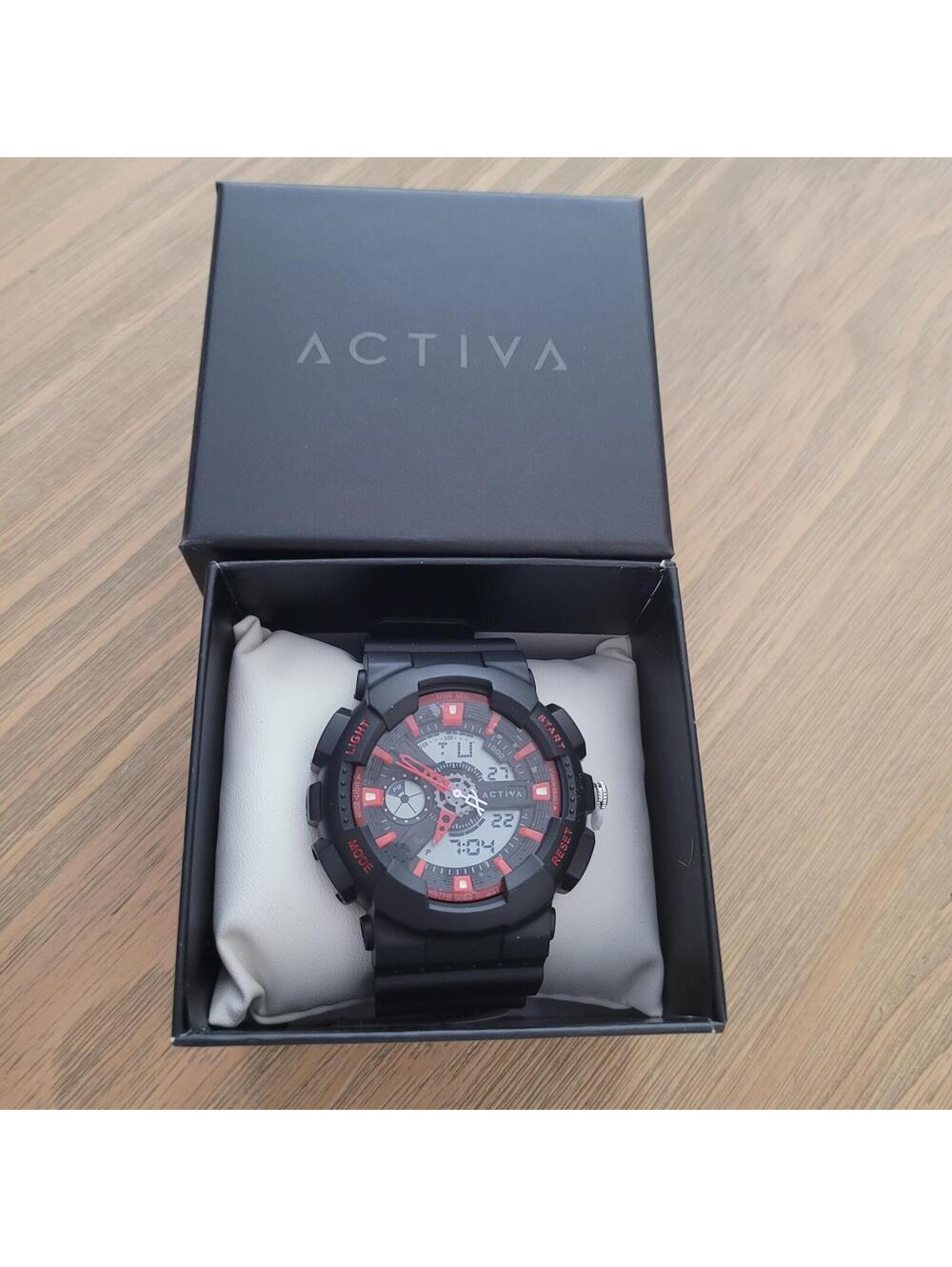Activa Black and Red Sporty Digital Analog Watch